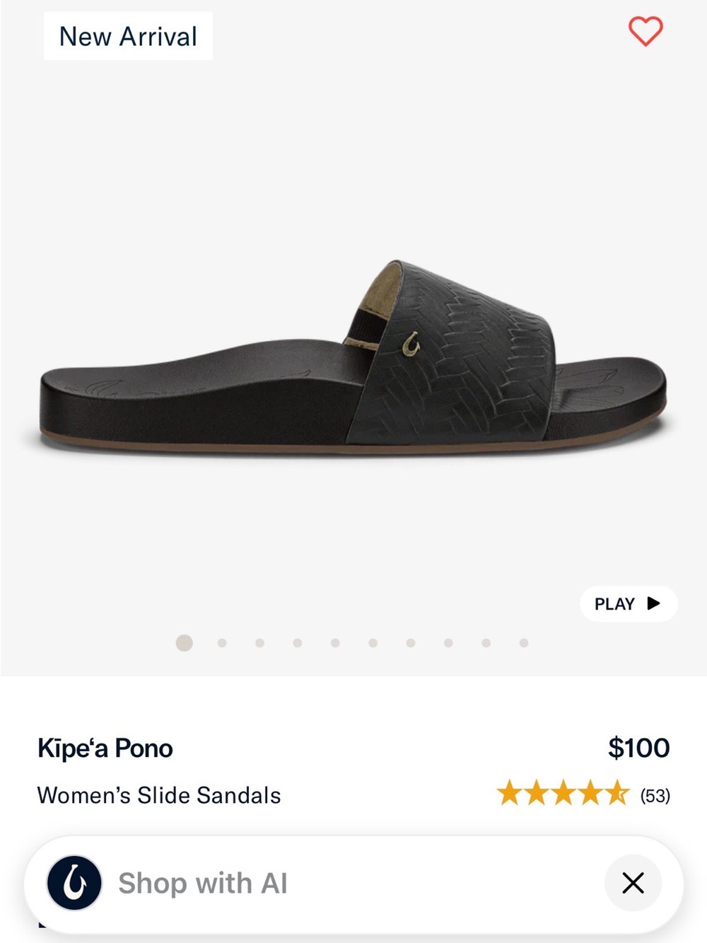 OluKai Kipeʻa Pono Women's Slide Sandals in Black